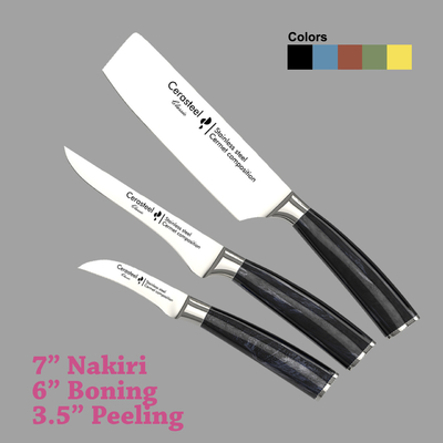 Cerasteel Knife Set(3.5''peeling 6&quot;borning 7&quot;nakiri)